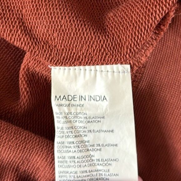 Club Monaco Rust Cotton French Terry Sweatshirt Medium - Picture 5 of 7